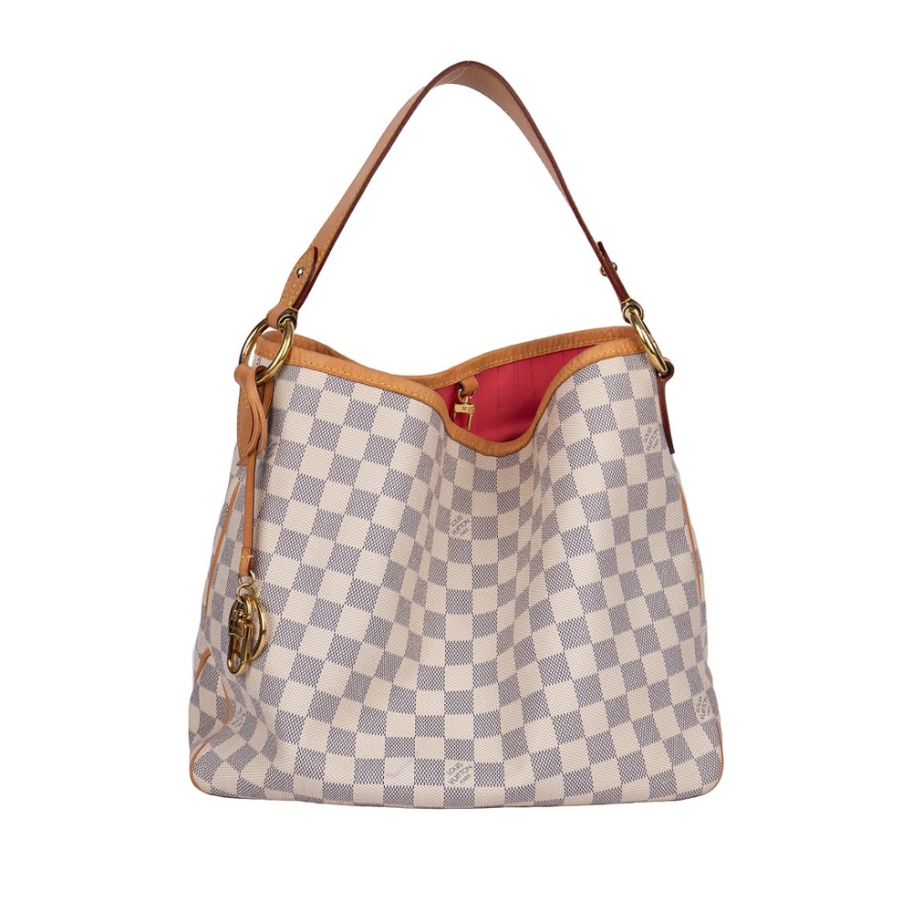 LOUIS VUITTON 
Damier Azur Delightful MM Pink